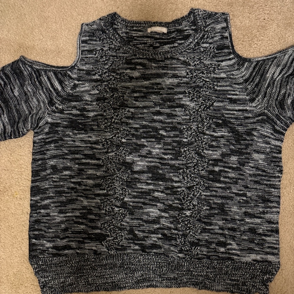 Woman Within Black and White Knit Sweater